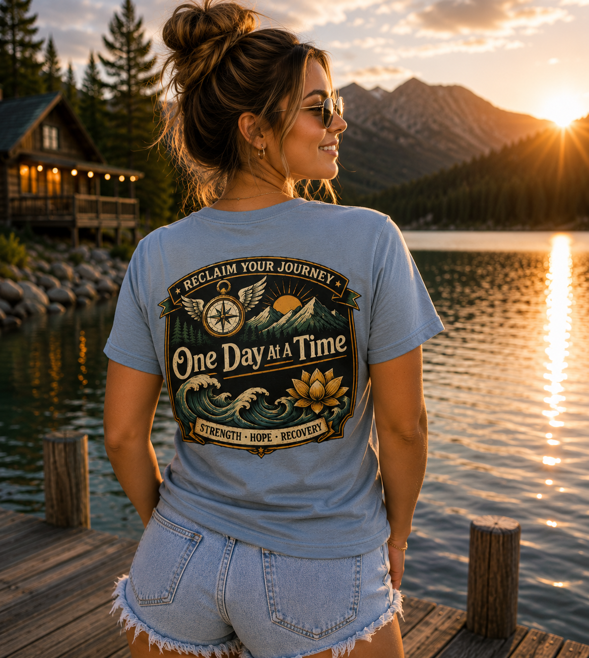Reclaim Your Journey One Day at a Time Sobriety T-Shirt