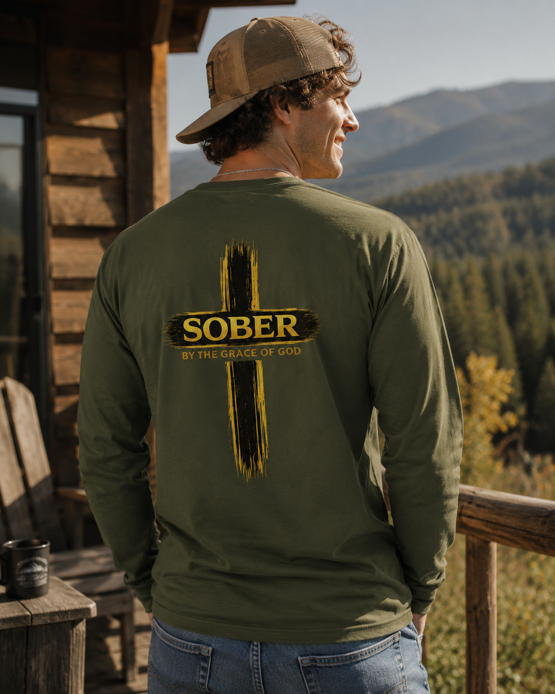 Sober Grace Of God Long Sleeve Sobriety T-Shirt