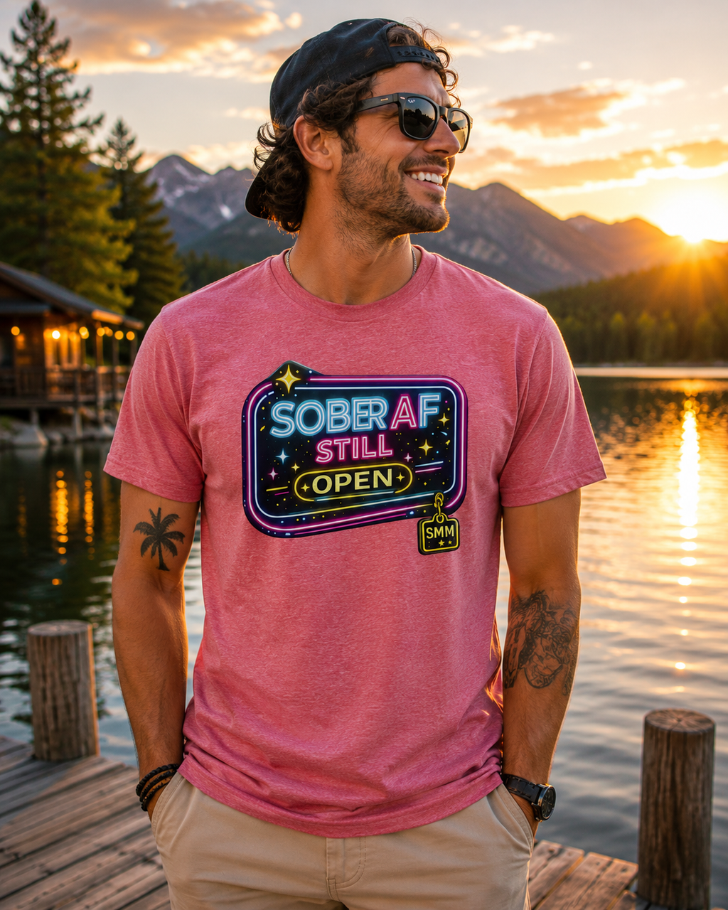 Sober AF Neon Sobriety T-shirt