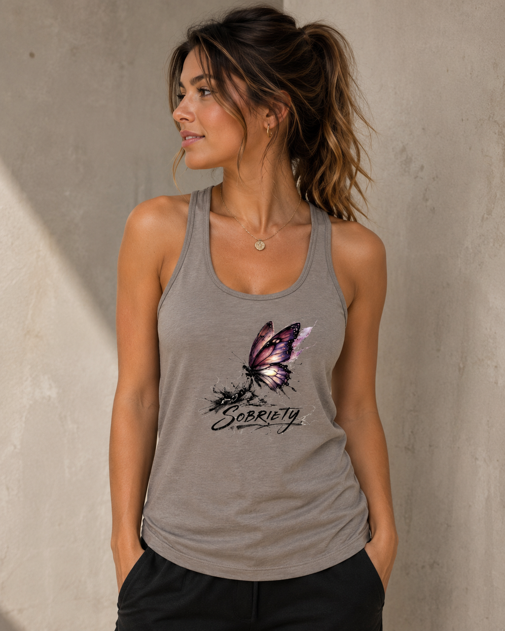 Sobriety Butterfly Tank top