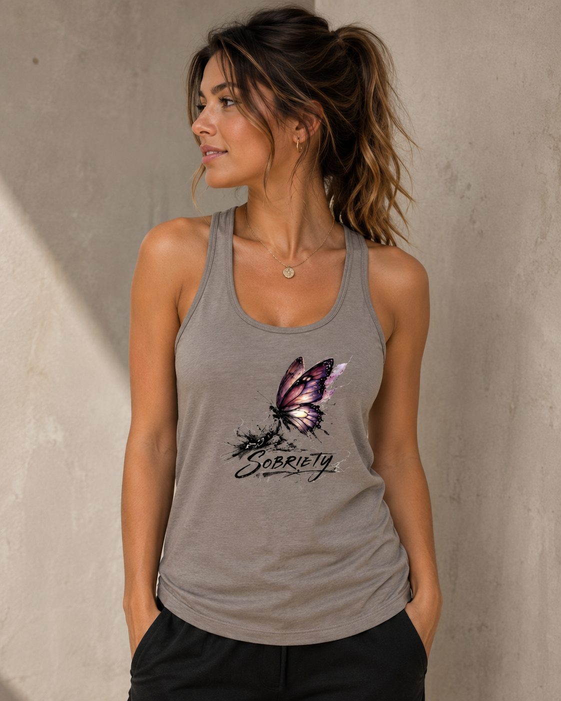 Sobriety Butterfly Tank top