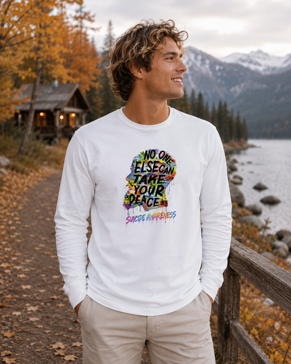 Suicide Awareness Graffiti Head Long Sleeve T-Shirt
